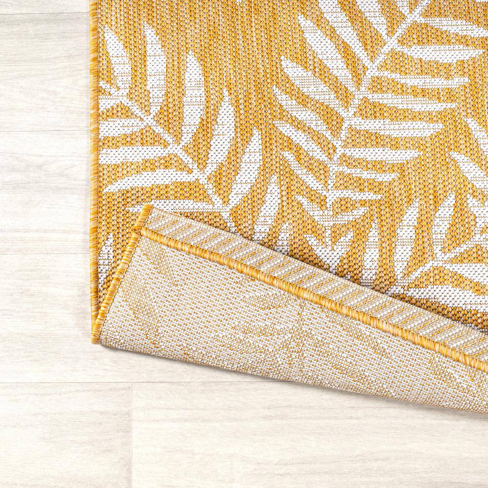 Nevis Yellow and Cream Floral Indoor/Outdoor Runner Rug