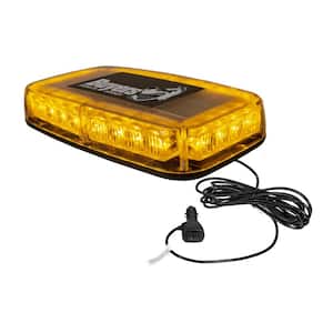11 in. Rectangular Multi-Mount 24 LED Mini Light Bar Emergency Warning Flash for Truck and Safety Vehicles, Amber