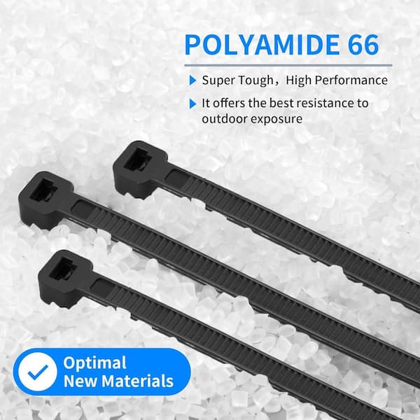 Lukyamzn UV Resistant Nylon Cable Zip Tie Assorted Sizes 4 6 8 10