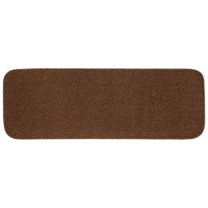 Gramercy 22 in. x 60 in. Cinnamon Brown Solid Color Plush Polypropylene Rectangle Bath Rug