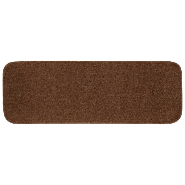 Garland Rug Gramercy 22 in. W. x 60 in. Cinnamon Brown Solid Color Plush Polypropylene Rectangle Bath Rug