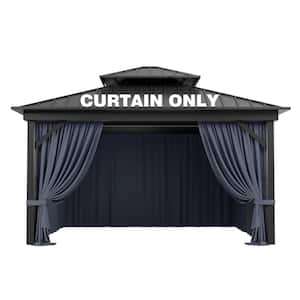 10 ft. x 12 ft. Universal Outdoor Privacy Curtains, Gazebo Curtain Replacement with Zipper Navy (4-Side Curtain Only)