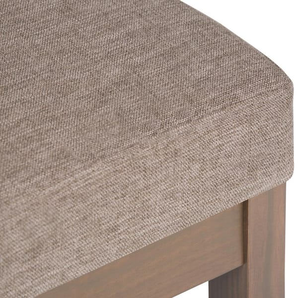 Small Rectangle Foot Stool, Linen Fabric Footrest, Modern Ottoman