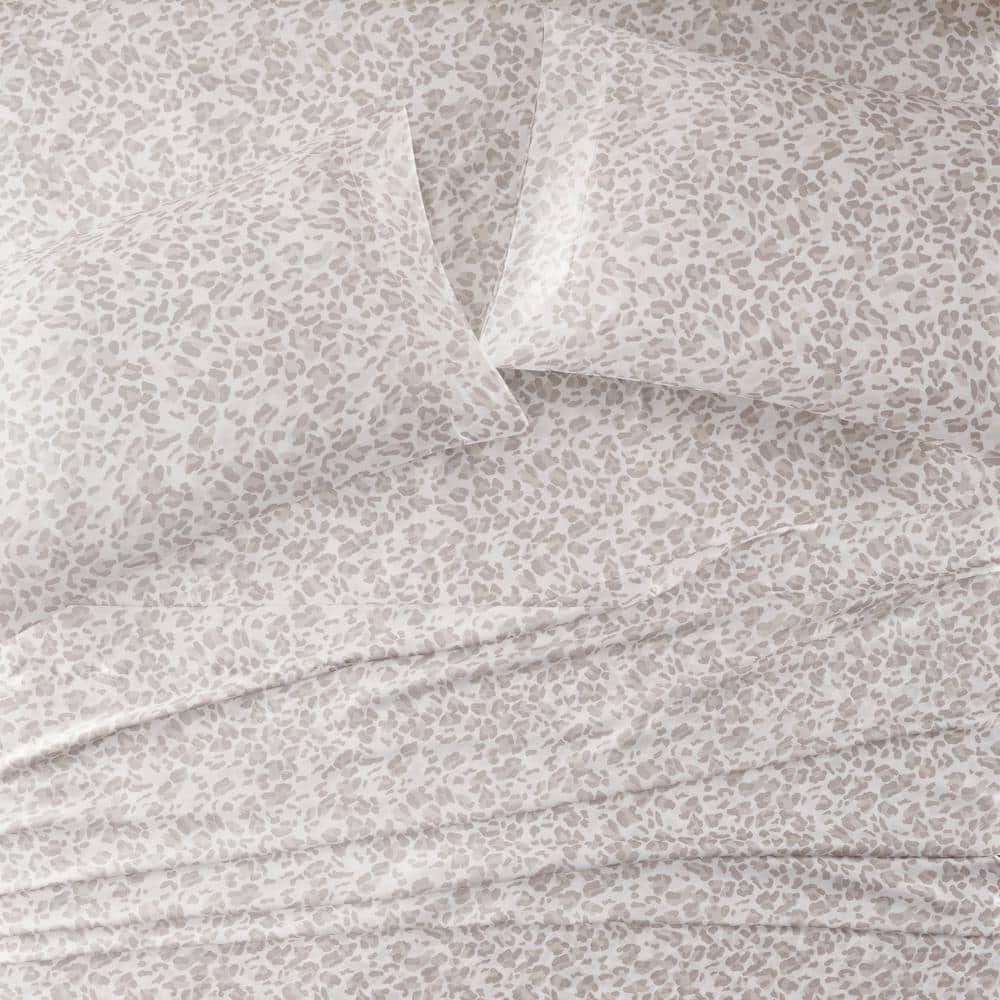 Taupe Leopard Satin Standard Pillowcase Set