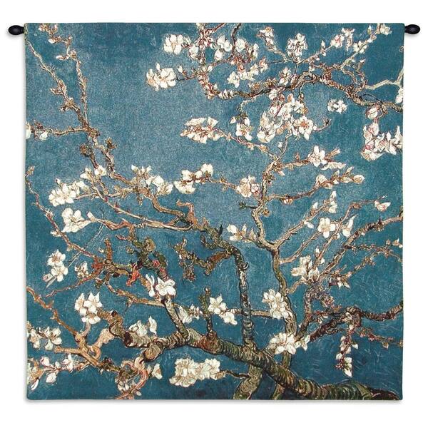 Route 66 Blossoming Almond Tree Multi Colored Wall Tapestry