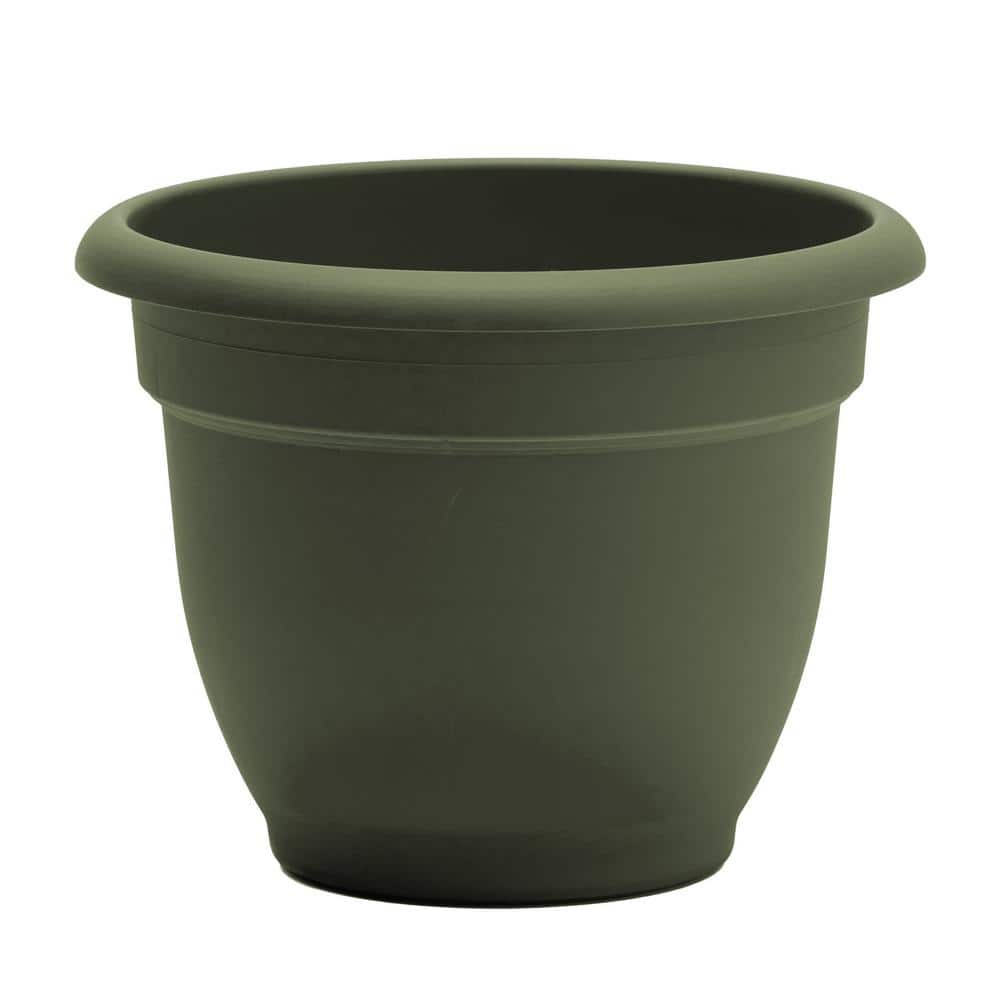 Ariana Thyme Green Resin Bell Planter for Indoor & Outdoor, 10.2" H x 12" D