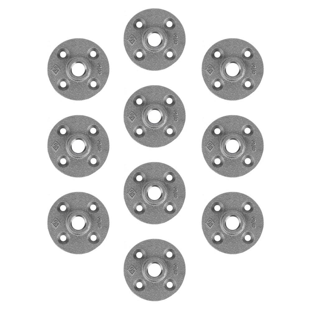 3/8 in. x 2.75 in. Black Malleable Iron Floor Flange Fitting (10-Pack) price history on PriceWatchPro