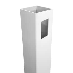 5 in. x 5 in. x 7 ft. White Vinyl Fence End Post