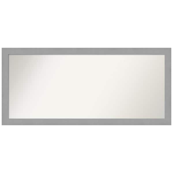 Amanti Art Medium Rectangle Brushed Nickel Contemporary Mirror (23.5 in. H x 51.5 in. W)