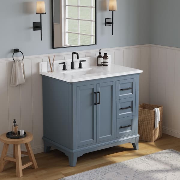 DELUXE DL LIVING Rawsonville 37 in. Single Sink Freestanding Steel