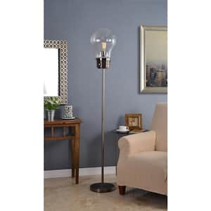 Edison 72 in. Antique Brass Standard Floor Lamp