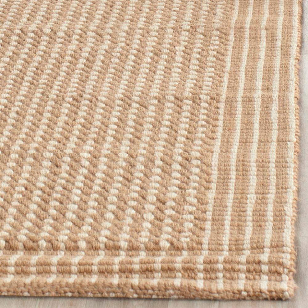 Hand-Knotted Beige Jute 2' x 6' Runner Rug with Non-Slip Feature