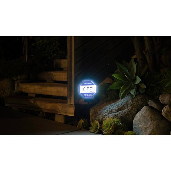 Lights up at Night Details about   RING Solar Security Sign BRAND NEW IN BOX 