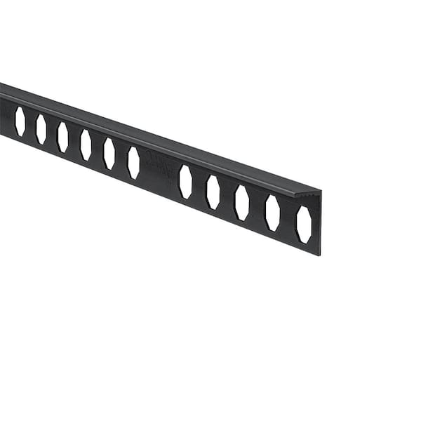 EMAC Novosuelo Matt black 1/4 in. x 98-1/2 in. Aluminum Tile Edging trim