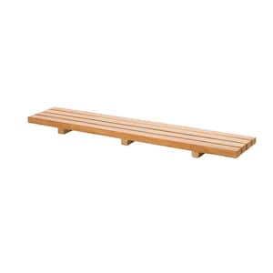 34.50 in. W x 6.00 in. D Tub Seat in Natural Teak with 4-Slats