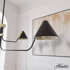 Grove Isle 4 Lights Matte Black Chandelier with Metal Shades Dining Room Light