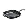 10.5 in. Cast Iron Grill Pan in Black