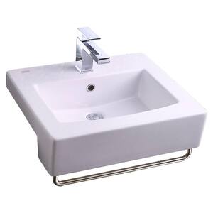 Boxe 19.75 in. Center Hole Only Countertop Bathroom Sink in White