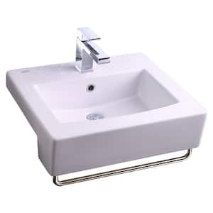 Boxe 19.75 in. Center Countertop Bathroom Sink in White