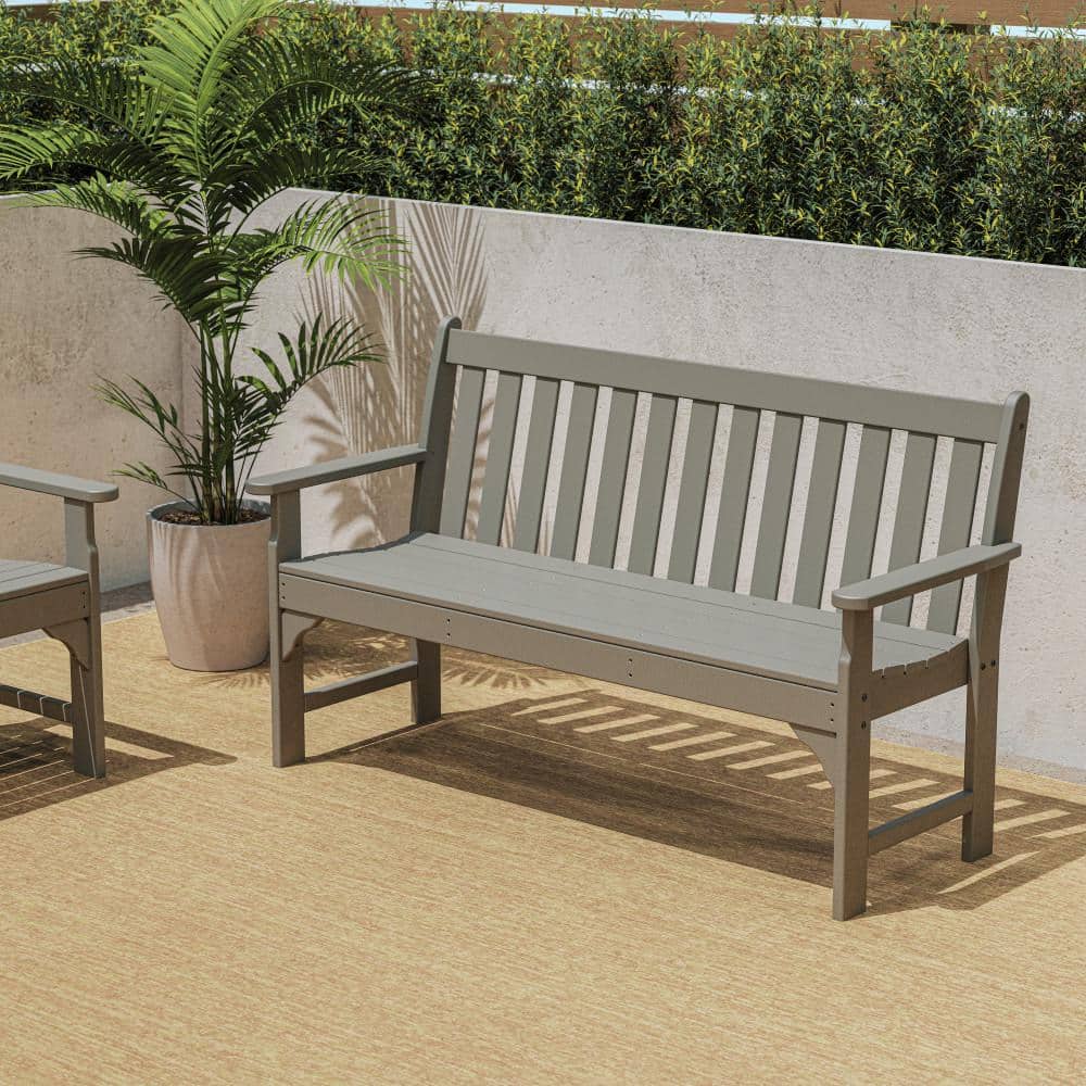 Slate Gray 60" Recycled Plastic Outdoor Bench