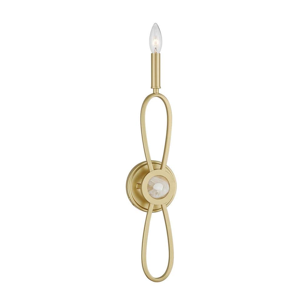 Minette 5 in. W x 21.25 in. H 1-Light Spun Gold Modern Wall Sconce price history on PriceWatchPro