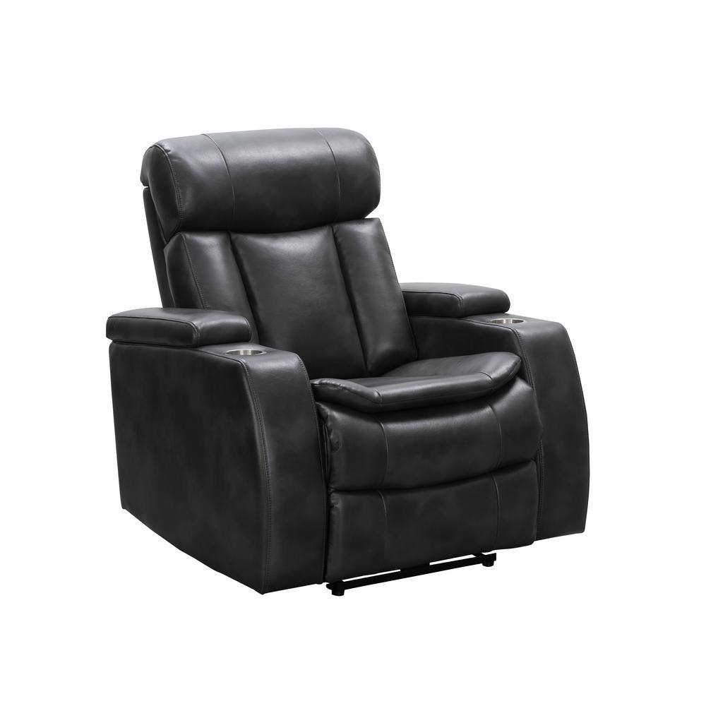 Devon & Claire Zade Black Leather Theater Power Recliner With Power 