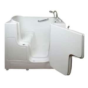Avora Bath 52 in. x 30 in. Transfer Whirlpool Walk-In Bathtub in White with Wet and Dry Vibration Jets, Right Drain