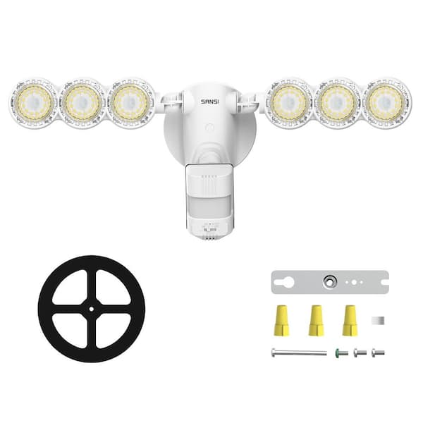 SANSI 700 Watt Equivalent 7000 Lumens 5000K 320° White Motion Sensing Dusk to Dawn Integrated LED Flood Light