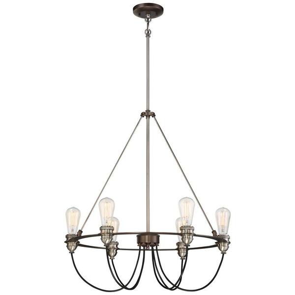 Minka Lavery Uptown Edison 6-Light Harvard Court Bronze Pendant