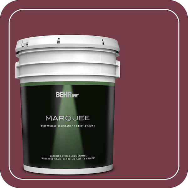 BEHR MARQUEE 5 gal. #ICC-110 Vintage Merlot Semi-Gloss Enamel Exterior Paint & Primer