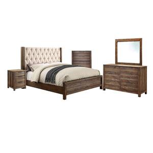 Hutchinson 5 Pc. Queen Bed Set w/ Chest in Rustic Natural Tone Finish