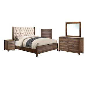 Hutchinson 5 Pc. Queen Bed Set w/ Chest in Rustic Natural Tone Finish