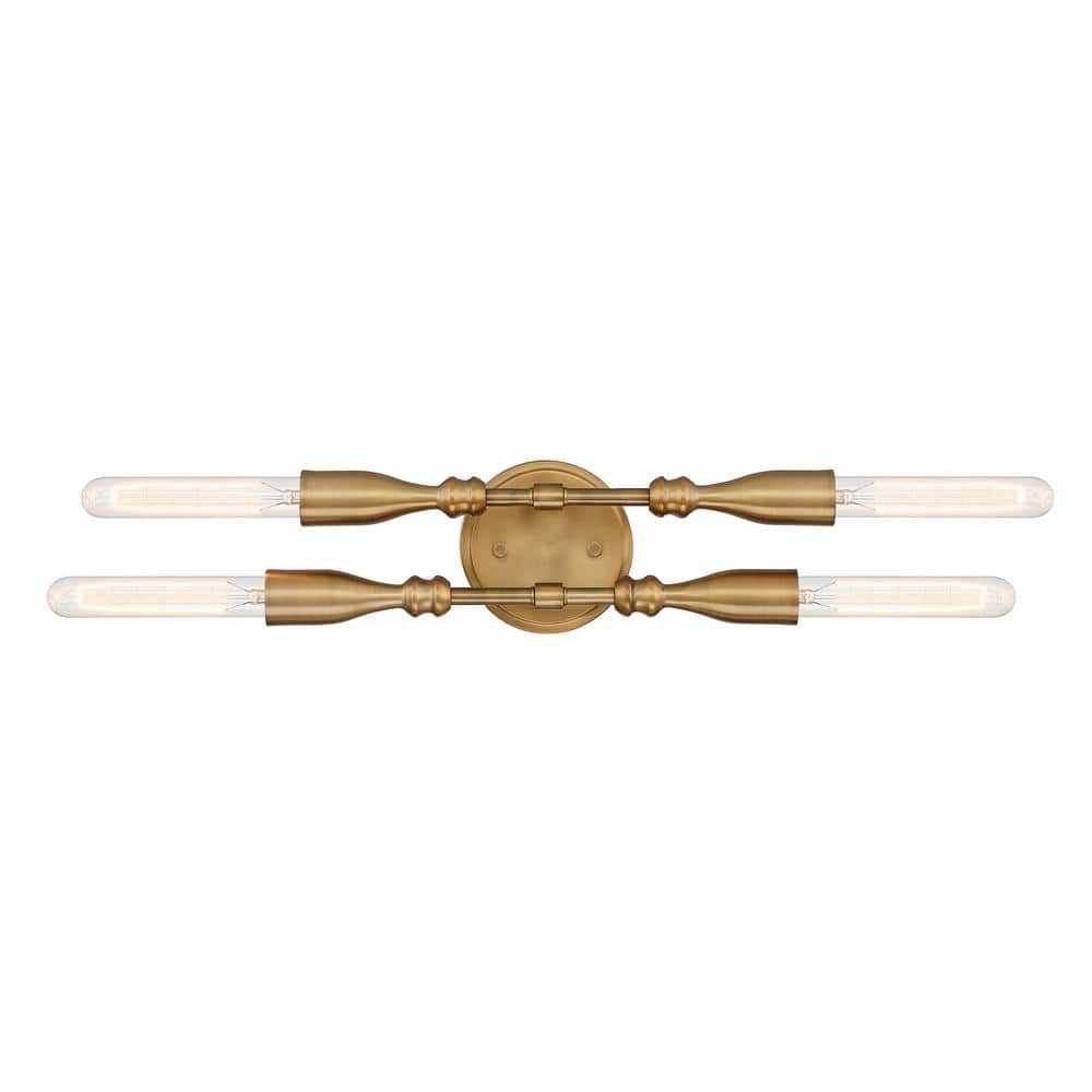 Louise Old Satin Brass 16'' Dimmable 4-Light Vanity Fixture