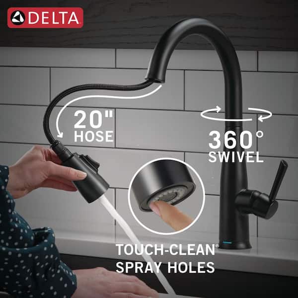 Delta Essa Touch/Touchless Matte Black 16 in. H Pull Down Sprayer
