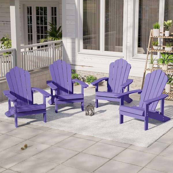 Sonkuki Purple Weather Resistant Purple Plastic Adirondack Chair