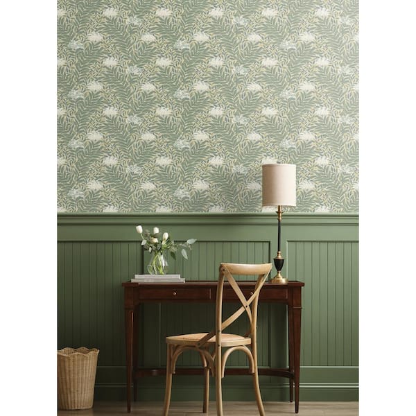 Highgrove Linen Green Metallic Non-Pasted Wallpaper