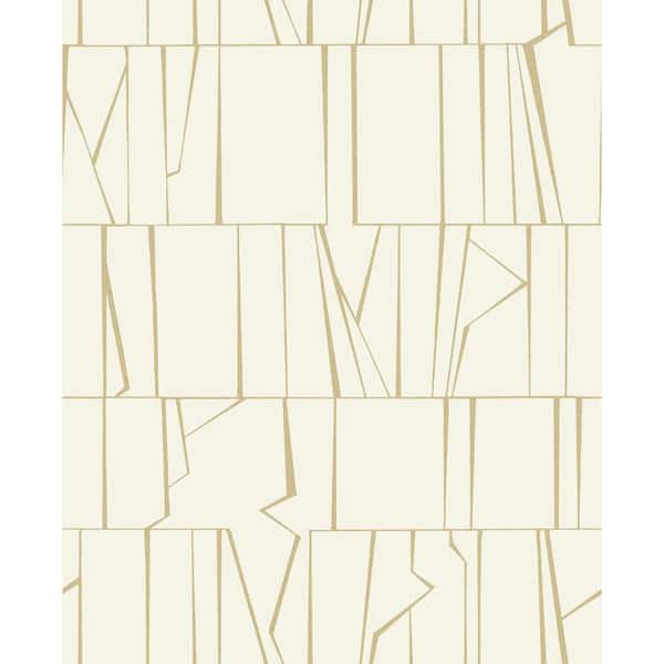 A-Street Prints Huntington White Geometric Stripe Non-Pasted Wallpaper Sample