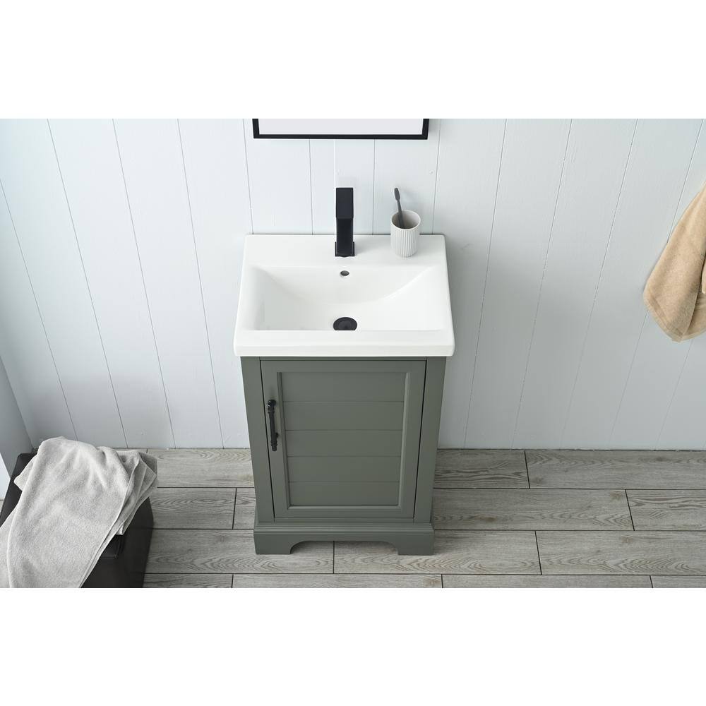 Vintage Green 20" Single Sink Bathroom Vanity with Ceramic Top