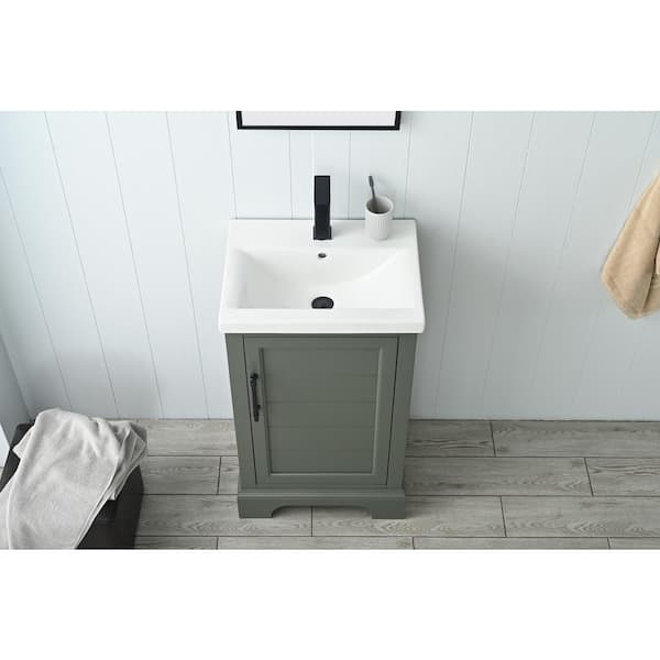 Vanity Art Vannes 20 in. W x 16 in. D x 34.5 in. H Single Sink Bathroom Vanity in Vintage Green with Ceramic Top