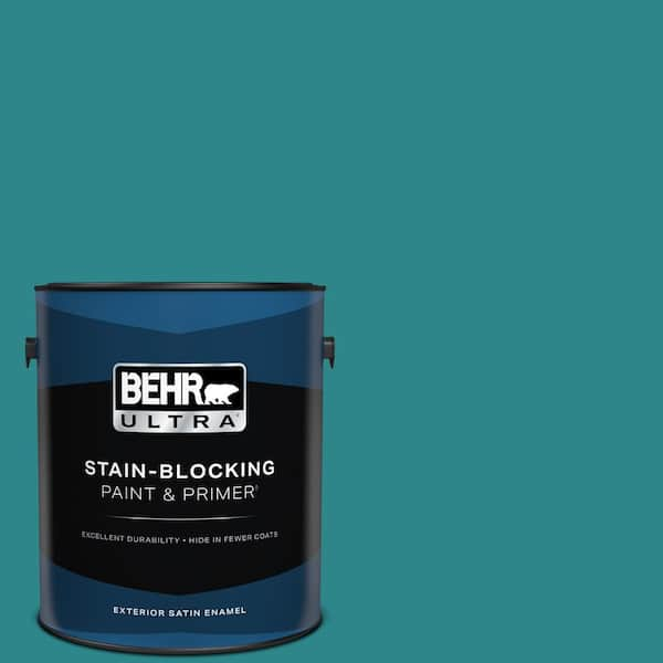 BEHR ULTRA 1 gal. #M460-6 Thai Teal Satin Enamel Exterior Paint & Primer