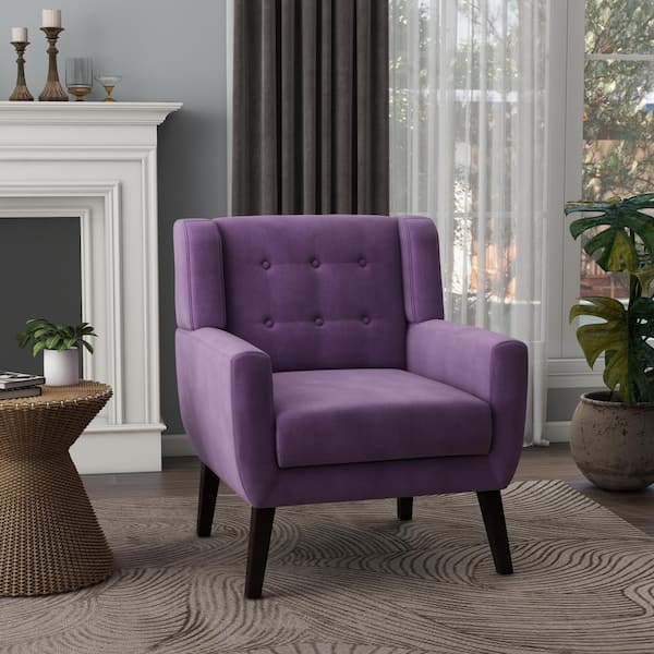 Uixe Purple Velvet Upholstery Arm Chair (Set of 1) SF0003-PE-VT