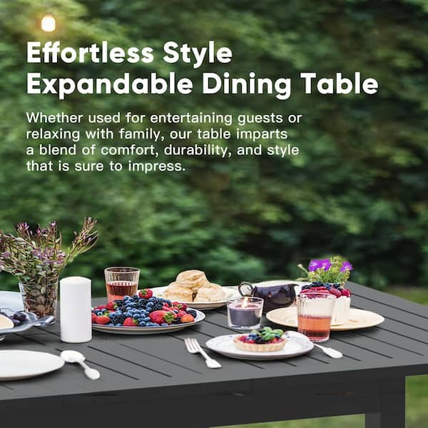 SUNVIVI Extendable Aluminum Dining Table ZDN006GY-11-HD