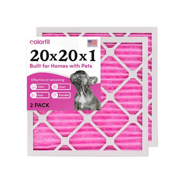 COLORFIL 20 in. x 20 in. x 1 in. Odor Removal and Color Changing Pleated Furnace Air Filter, MERV 8 (2-Pack)