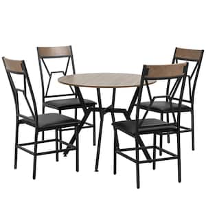 Dining Table Set Industrial Kitchen Table and Chairs Set 5-Piece