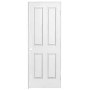24 in. x 80 in. 4-Panel Left-Handed Hollow-Core Smooth Primed Composite Single Prehung Interior Door