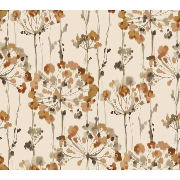 York Wallcoverings Cream and Gold Metallic Flourish Paper Unpasted Wallpaper (27 in. x 27 ft.)