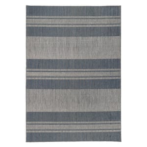 Maryland 2 ft. X 3 ft. Blue Striped Area Rug