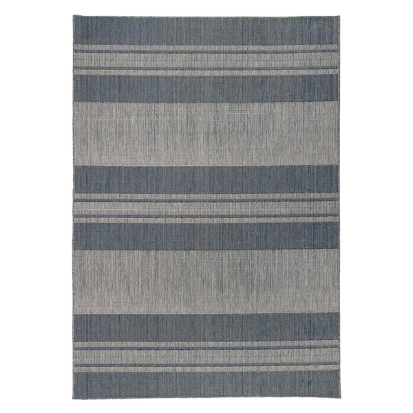 Maryland 3 ft. X 8 ft. Blue Striped Area Rug
