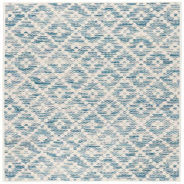Melange Diamond Machine Washable Blue 2 ft. x 3 ft. Indoor Area Rug