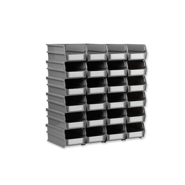 Triton Products LocBin 0.3-Gal. Stacking Hanging Interlocking Polypropylene Storage Bin in Gray